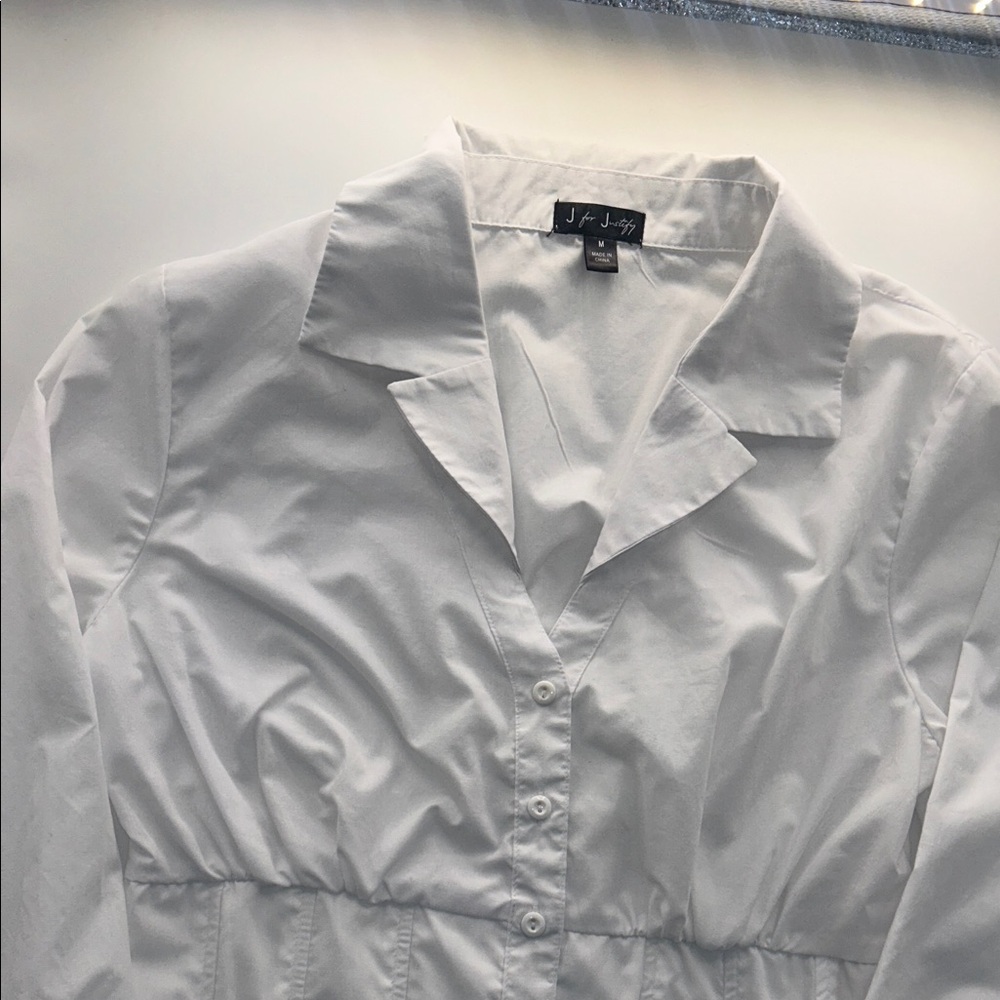 J for Justify Crisp White Button-Down Shirt - Picture 2 of 13